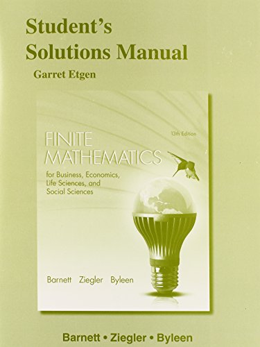 Beispielbild fr Student's Solutions Manual for Finite Mathematics for Business, Economics, Life Sciences and Social Sciences zum Verkauf von Better World Books
