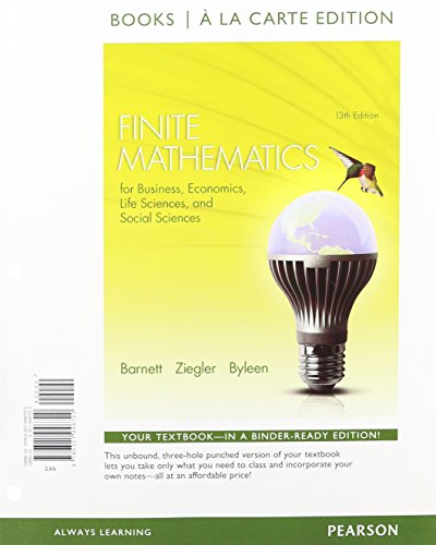 9780321946720: Finite Mathematics for Business, Economics, Life Sciences and Social Sciences, Books a la Carte Edition