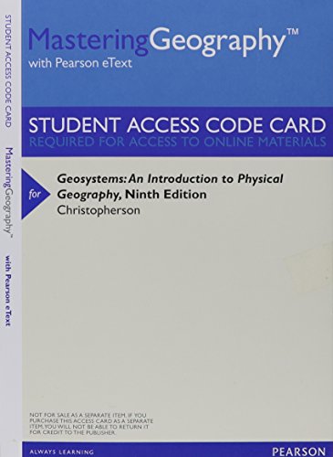 Imagen de archivo de MasteringGeography with Pearson eText -- ValuePack Access Card -- for Geosystems: An Introduction to Physical Geography a la venta por HPB-Red