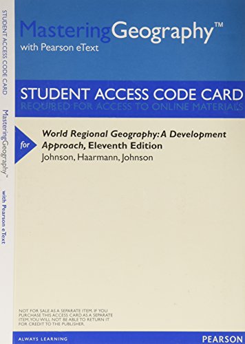 Imagen de archivo de MasteringGeography with Pearson eText -- ValuePack Access Card -- for World Regional Geography: A Development Approach a la venta por Textbooks_Source