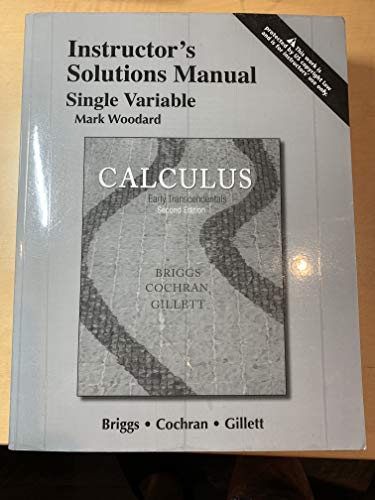 Stock image for Instructor's Solutions Manual, Single Variable for Calculus: Early Transcendentals, 2nd Edition for sale by ThriftBooks-Atlanta