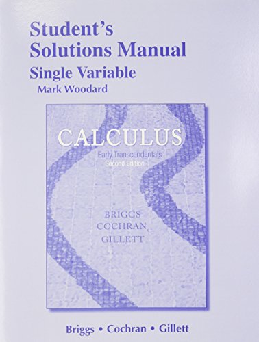 Imagen de archivo de Student Solutions Manual, Single Variable for Calculus: Early Transcendentals a la venta por Gulf Coast Books