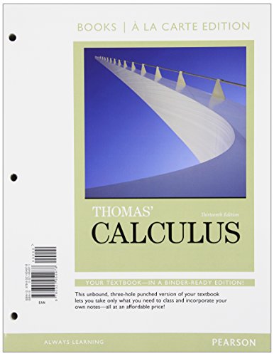 Imagen de archivo de Thomas' Calculus, Books a la Carte Edition a la venta por BooksRun