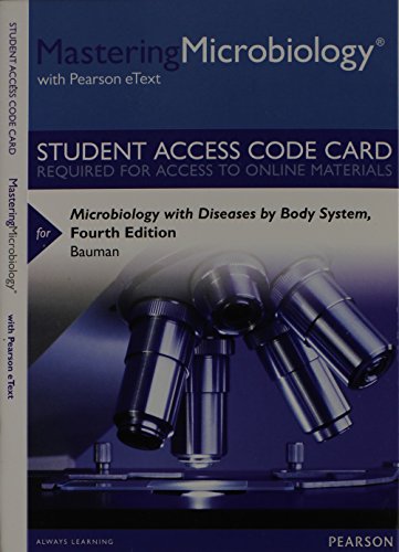 Beispielbild fr MasteringMicrobiology with Pearson eText -- Standalone Access Card -- for Microbiology with Diseases by Body System (4th Edition) zum Verkauf von HPB-Red