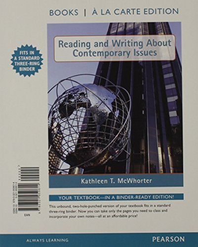 Stock image for Reading and Writing About Contemporary Issues (A La Carte Ed) (First ed) for sale by BookHolders