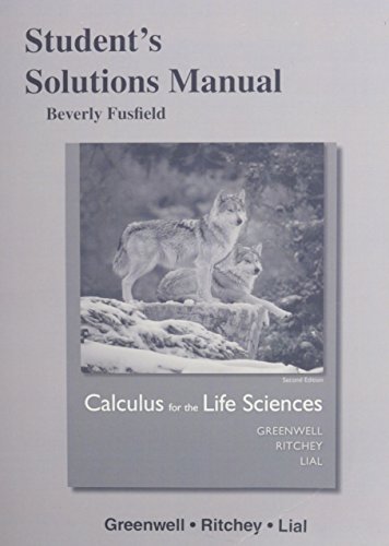 Imagen de archivo de Student Solutions Manual for Calculus for the Life Sciences a la venta por ThriftBooks-Atlanta