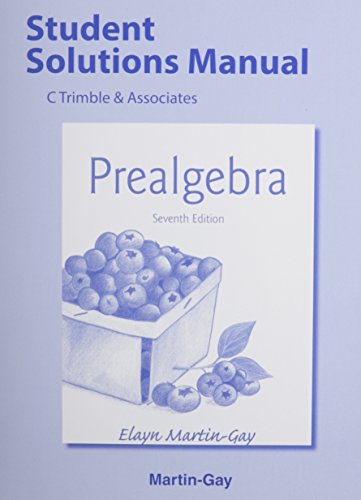 Stock image for Student Solutions Manual for Prealgebra for sale by HPB-Red