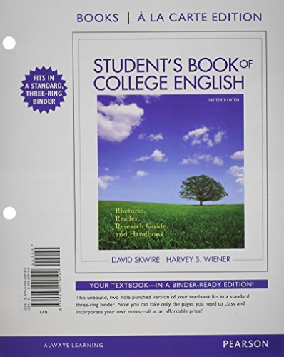 Beispielbild fr Student*s Book of College English: Rhetoric, Reader, Research Guide and Handbook, Books a la Carte Plus NEW MyCompLab with eText -- Access Card Package (13th Edition) zum Verkauf von dsmbooks