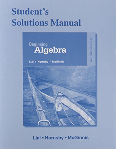 Stock image for Student's Solutions Manual for Beginning Algebra for sale by arcfoundationthriftstore