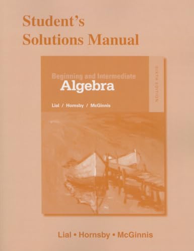 Imagen de archivo de Student's Solutions Manual for Beginning and Intermediate Algebra a la venta por HPB-Red