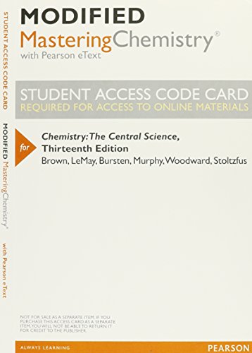 Beispielbild fr New Modified MasteringChemistry with Pearson eText - Valuepack Access Card - for Chemistry: The Central Science zum Verkauf von Heisenbooks