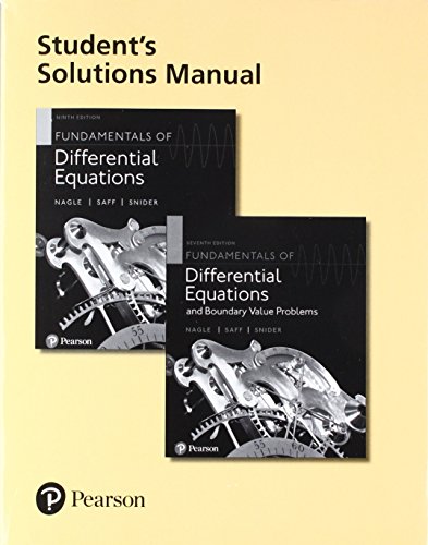 Stock image for Student's Solutions Manual for Fundamentals of Differential Equations and Fundamentals of Differential Equations and Boundary Value Problems for sale by THE SAINT BOOKSTORE