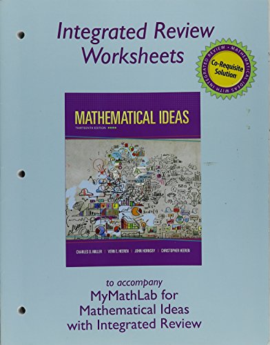 Stock image for Worksheets for Mathematical Ideas with Integrated Review for sale by Campus Bookstore