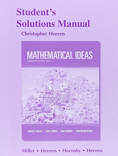 Beispielbild fr Student's Solutions Manual for Mathematical Ideas zum Verkauf von SecondSale