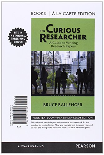 9780321978226: The Curious Researcher: A Guide to Writing Research Papers