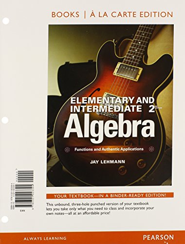 Stock image for Elementary & Intermediate Algebra: Functions and Authentic Applications, Books a la Carte Edition Plus NEW MyLab Math with Pearson eText -- Access Card Package for sale by HPB-Red