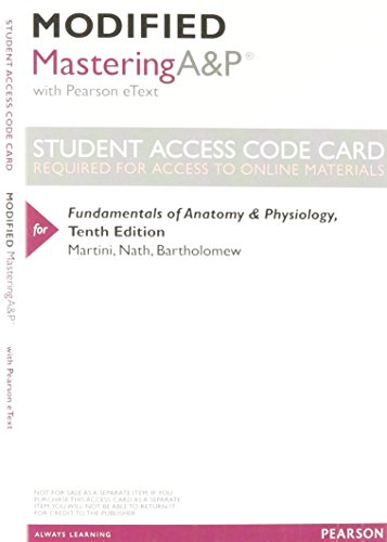 Beispielbild fr Modified Mastering A&P with Pearson e Text -- Valuepack Access Card -- for Fundamentals of Anatomy & Physiology zum Verkauf von BookHolders