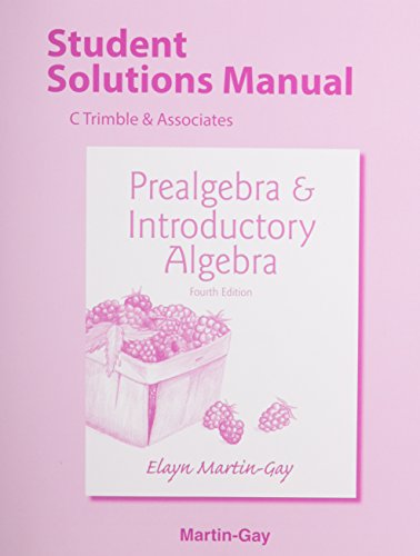 Stock image for Student's Solutions Manual for Prealgebra & Introductory Algebra for sale by SecondSale