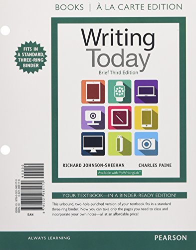 Stock image for Writing Today, Brief Edition, Books a la Carte Edition (3rd Edition) for sale by HPB-Red