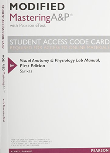 9780321985743: Modified Mastering A&P with Pearson eText -- ValuePack Access Card -- for Visual Anatomy & Physiology Lab Manual