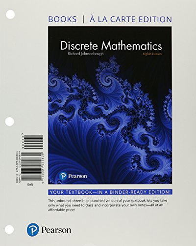 Beispielbild fr Discrete Mathematics [Loose Leaf] Johnsonbaugh, Richard zum Verkauf von Bookseller909
