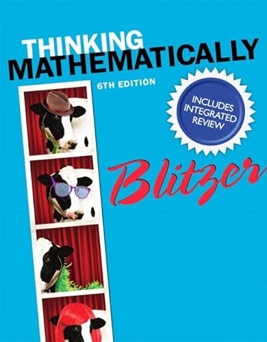 9780321986344: Thinking Mathematically + Integrated Review Worksheets + Mymathlab Access Code