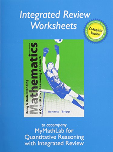Imagen de archivo de Integrated Review worksheets to accompany MyMathLab for Quantitative Reasoning with Integrated Review a la venta por RiLaoghaire