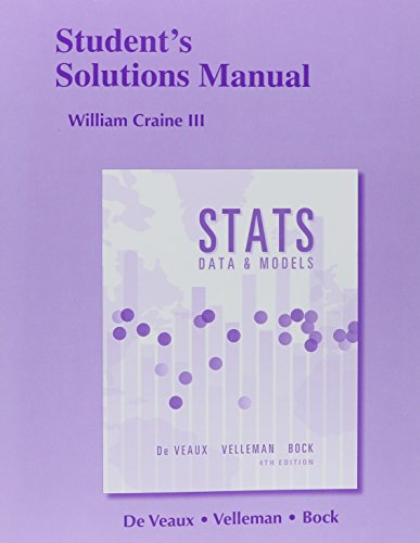 Stock image for Student's Solutions Manual for Stats: Data and Models for sale by SecondSale