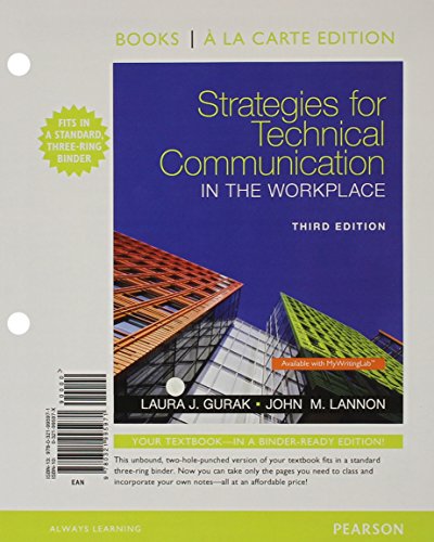 Beispielbild fr Strategies for Technical Communication in the Workplace, Books a la Carte Edition (3rd Edition) zum Verkauf von HPB-Red