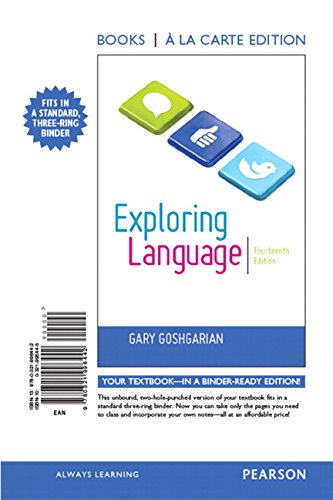 Imagen de archivo de Exploring Language, Books a la Carte Edition a la venta por HPB-Red