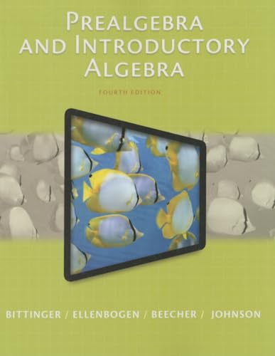 Imagen de archivo de Prealgebra and Introductory Algebra (4th Edition) a la venta por SGS Trading Inc