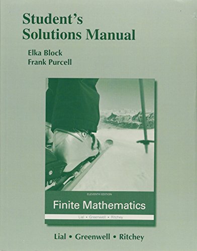 Beispielbild fr Student Solutions Manual for Finite Mathematics zum Verkauf von ThriftBooks-Dallas