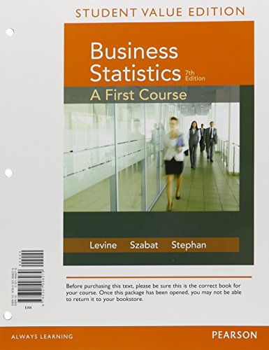 Imagen de archivo de Student Value Edition for Business Statistics: A First Course a la venta por SecondSale