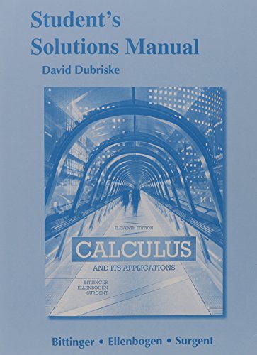 Beispielbild fr Students Solutions Manual for Calculus and Its Applications zum Verkauf von BooksRun