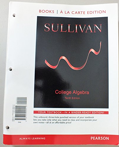 Beispielbild fr College Algebra, Books a la Carte Edition zum Verkauf von Buchpark