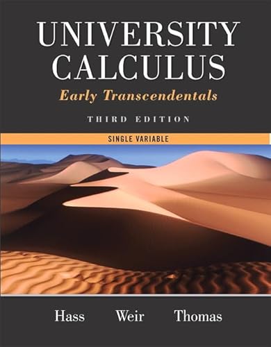 Beispielbild fr University Calculus: Early Transcendentals, Single Variable zum Verkauf von SecondSale