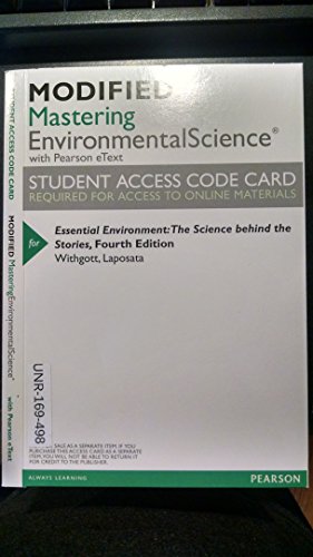 Imagen de archivo de Mastering Environmental Science with Pearson Etext -- Valuepack Access Card -- For Essential Environment: The Science Behind the Stories a la venta por Textbooks_Source