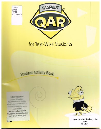 Beispielbild fr Super Qar For Test-Wise Students: Grade 4, Student Activity 5-Pack zum Verkauf von GreatBookPrices