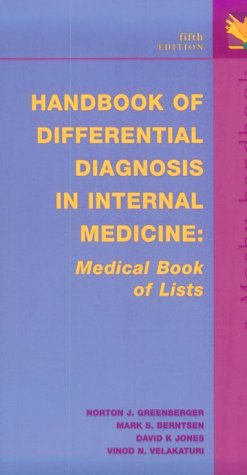 Beispielbild fr Handbook of Differential Diagnosis in Internal Medicine: Medical Book of Lists zum Verkauf von Goodwill