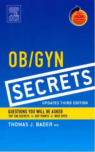 Imagen de archivo de Ob/Gyn Secrets : Questions You Will Be Asked Top 100 Secrets - Key Points - Web Sites a la venta por Better World Books