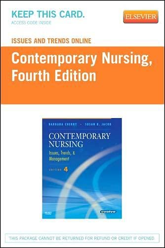 Stock image for Issues and Trends Online for Contemporary Nursing (Access Code): Issues, Trends and Management for sale by HPB-Red