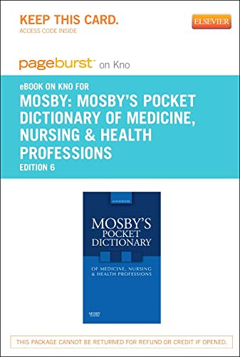 Mosby's Pocket Dictionary of Medicine, Nursing & Health Professions - Elsevier eBook on Intel Education Study (Retail Access Card) (9780323170147) by Mosby