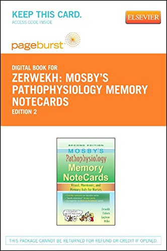 9780323172752: Mosby's Pathophysiology Memory Notecards Pageburst E-book on Vitalsource Retail Access Card: Visual, Mnemonic, and Memory AIDS for Nurses