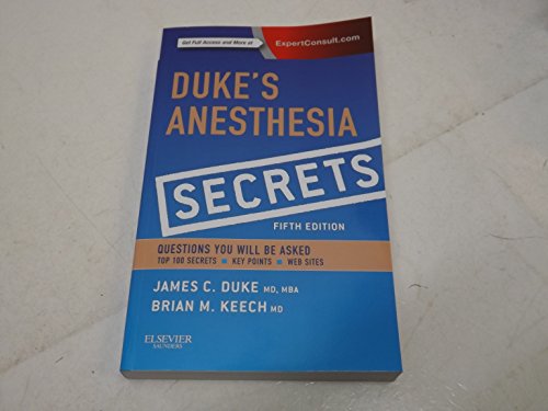 Beispielbild fr Duke's Anesthesia Secrets zum Verkauf von Anybook.com