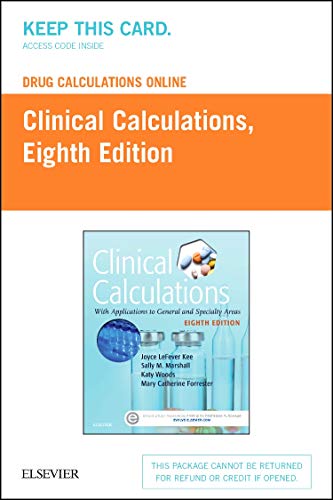 Beispielbild fr Drug Calculations Online for Kee/Marshall: Clinical Calculations: With Applications to General and Speciality Areas (Access Card) zum Verkauf von SecondSale