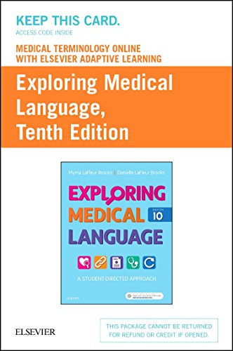 Imagen de archivo de Medical Terminology Online with Elsevier Adaptive Learning for Exploring Medical Language (Access Card) a la venta por BooksRun