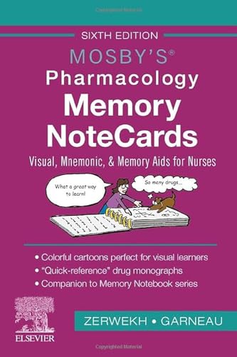Imagen de archivo de Mosby's Pharmacology Memory NoteCards: Visual, Mnemonic, and Memory Aids for Nurses a la venta por HPB-Red