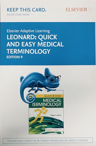 Stock image for Elsevier Adaptive Learning: Quick & Easy Medical Terminology 9th Edition Access Code for sale by A Team Books