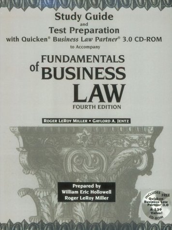 Study Guide with Quicken Business Law Partner 2.0 CD-ROM (9780324001471) by Miller, Roger LeRoy; Jentz, Gaylord A.