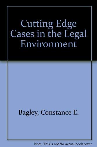 Imagen de archivo de Cutting Edge Cases in the Legal Environment a la venta por BookHolders